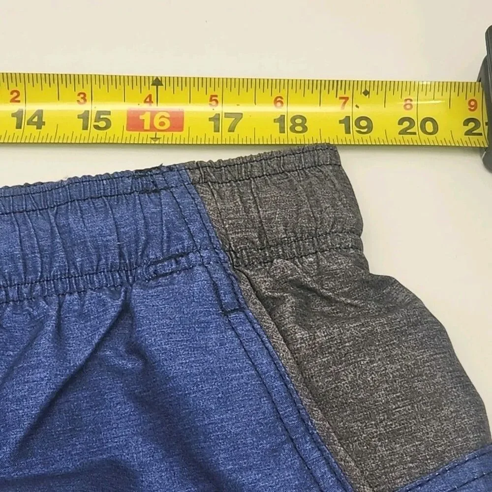 Speedo Swim Shorts Trunks Mesh Lined Men Sz XXL 2XL Blue Gray Cargo Pockets